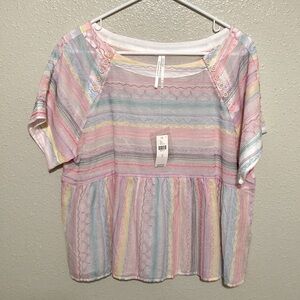 Anthropologie Sheer Oversized Top Small